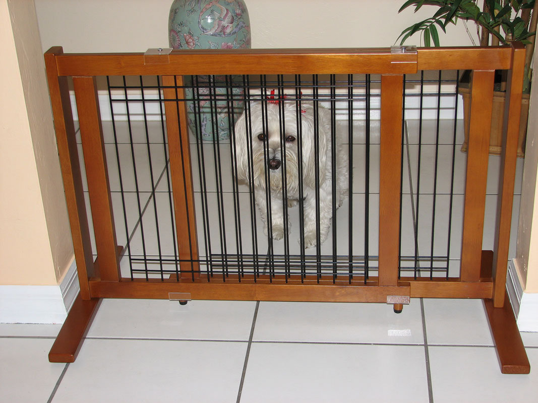 Crown Pet Products Freestanding Wood & Wire Pet Gate & Reviews Wayfair
